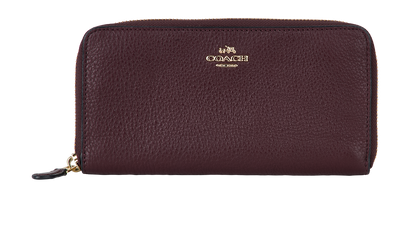 Coach Zip Around Wallet, &pound;70, Accessories, Burgundy, Leather, Front view